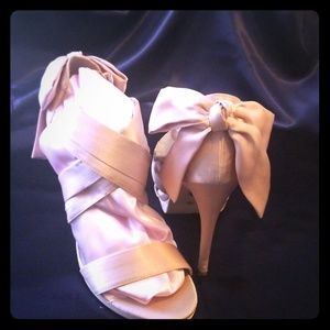 Blush Satin High Heels